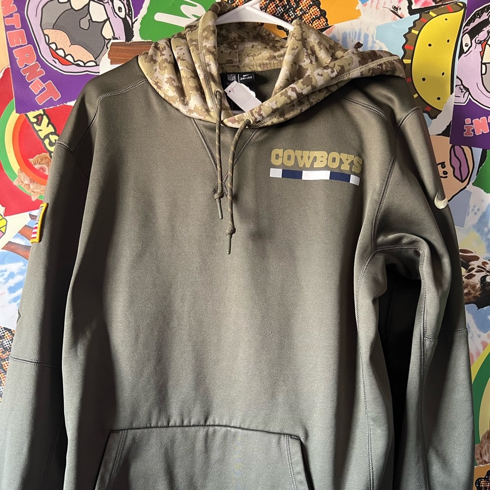 Dallas Cowboys Salute To Service Fleece Pullover Hoodie Sideline Mens Large